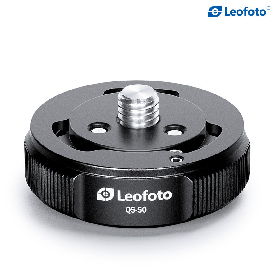 Leofoto QS-50M: x1 QS-50 Receiver Base and x2 Q50 Connecting Plates, Ballhead Quick-Link System 3/8"