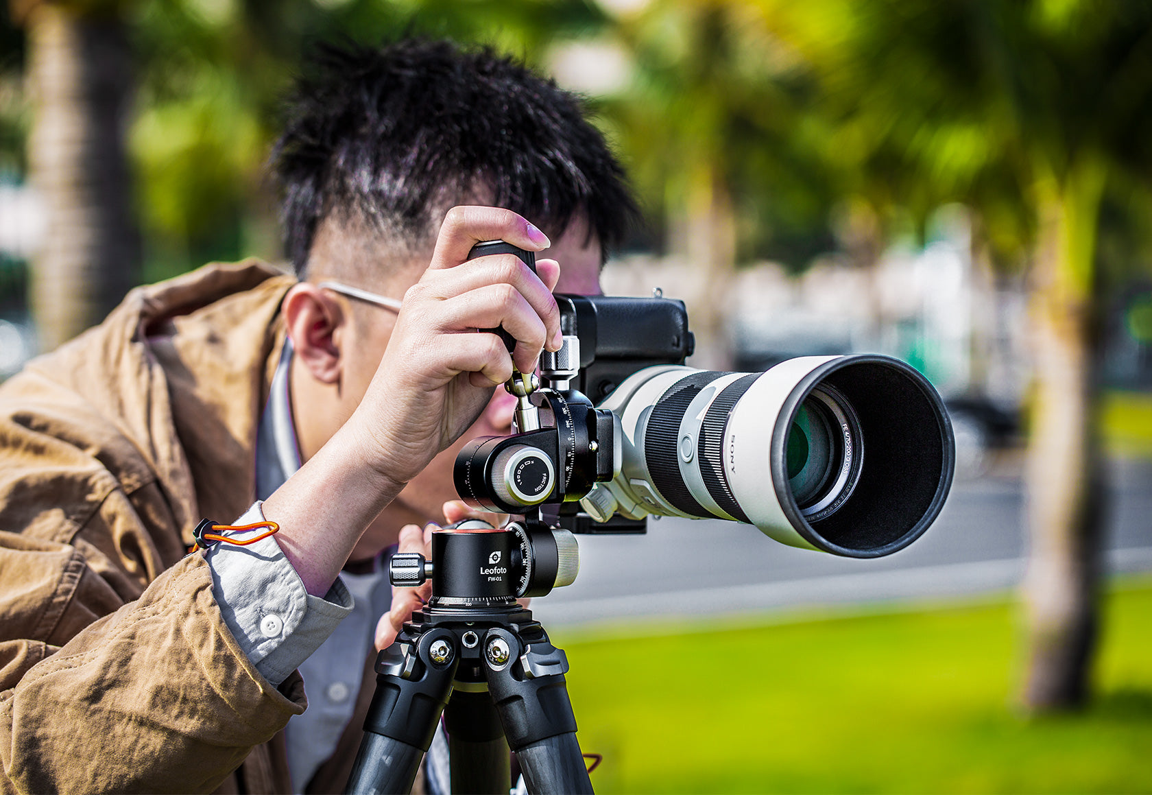 Leofoto FW-01R Professional Pan-and-Tilt 4-Way Head | Arca Compatible, Clamp Panning