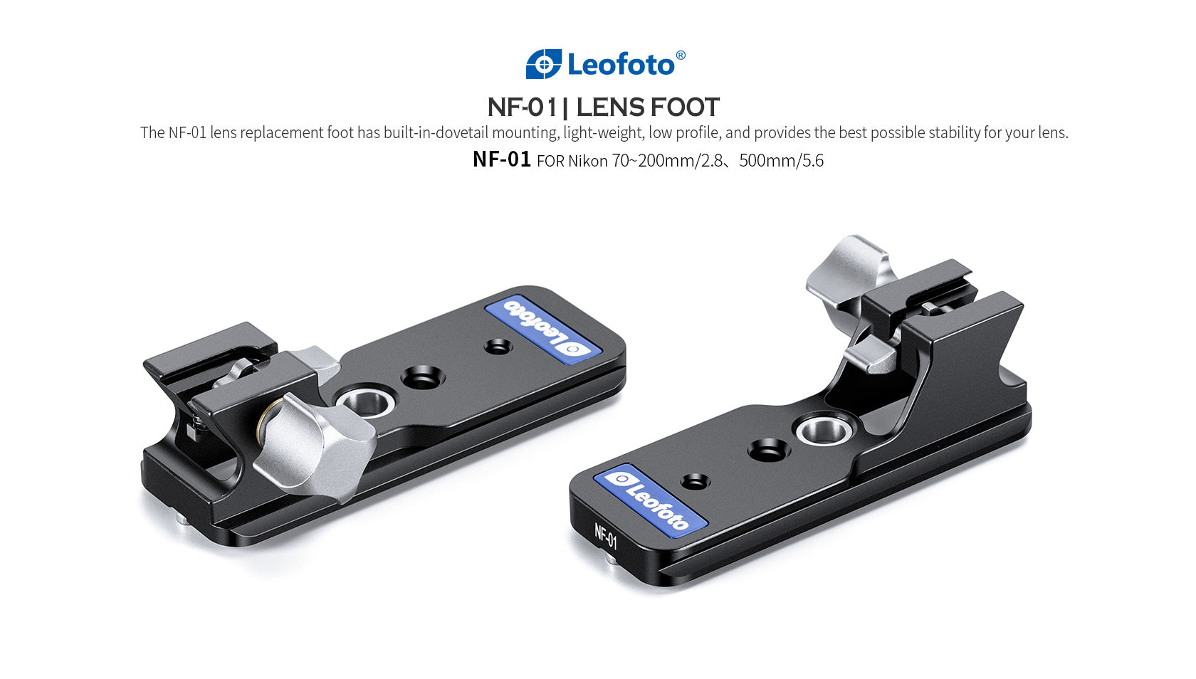 Leofoto NF-01N [Ver.2] Replacement Foot for NIKON AF-S 70-200 F/2.8E,500 F/5.6E