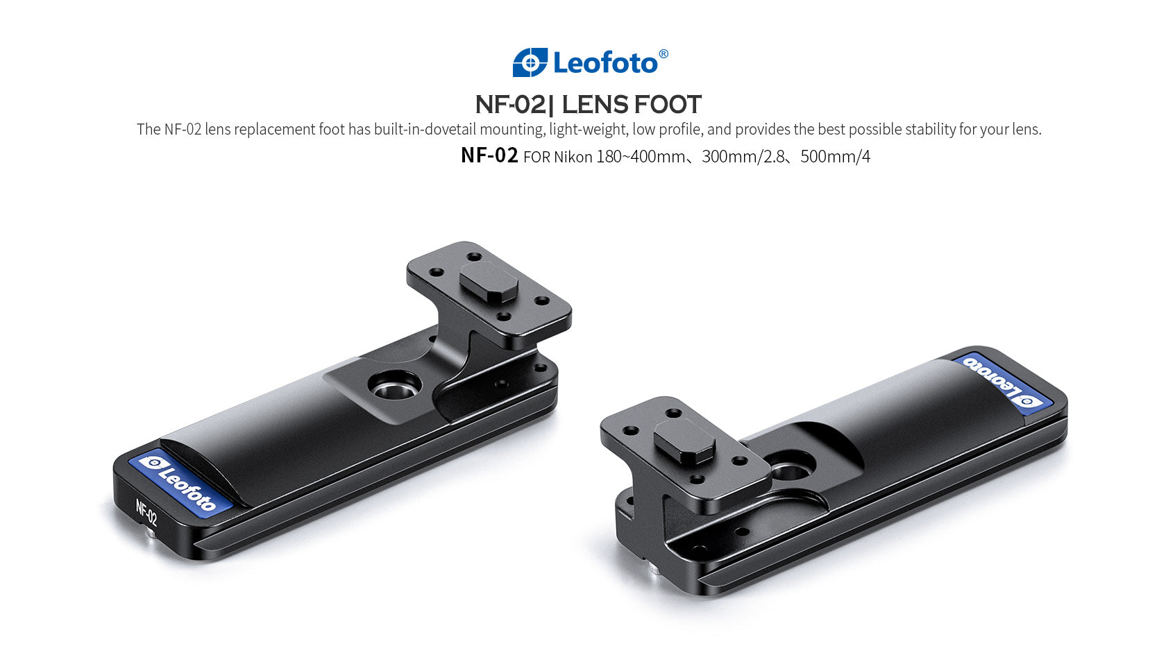 Leofoto NF-02 Replacement Foot for NIKON 200~400 F/4, 180~400  F/4,300/2.8,500mm F/4