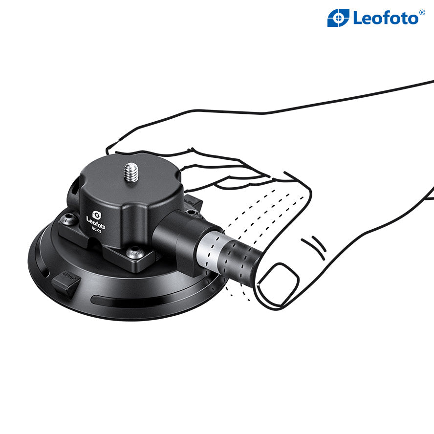 Leofoto SC-02 100mm Suction Cup Mounting Base | 1/4" Screw with 1/4"& 3/8" Threaded Holes | Max Load: 88lb (40kg)