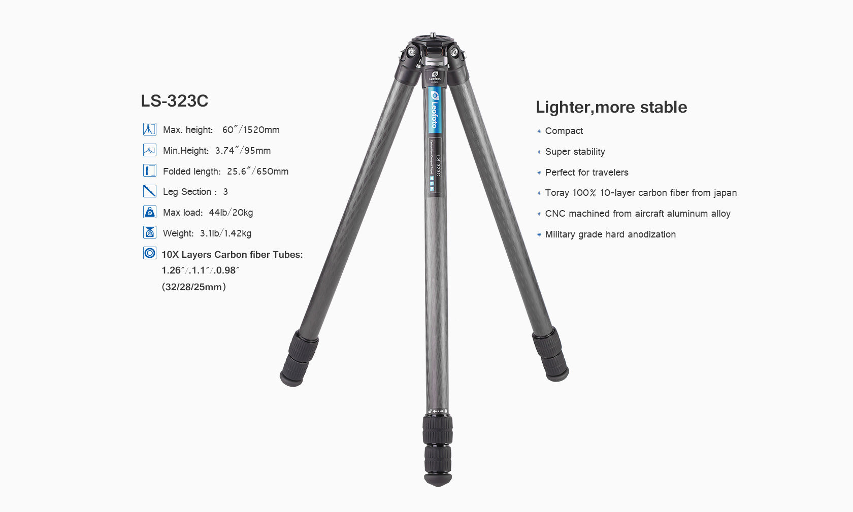 Leofoto LS-323C Ranger Series Tripod Set