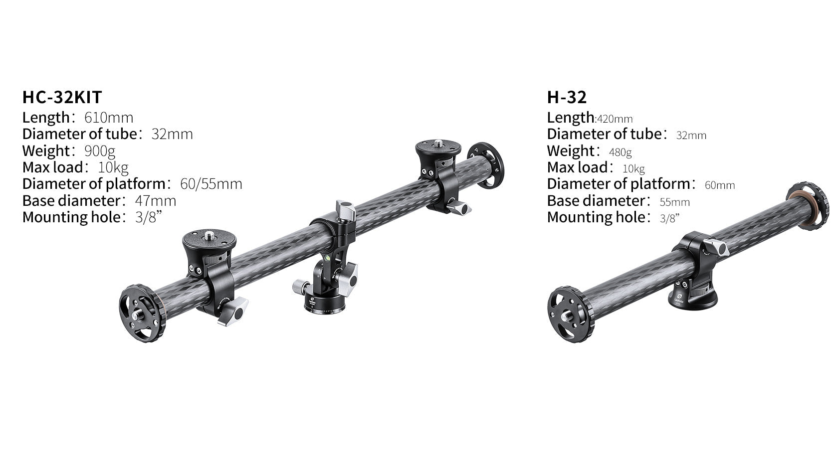 Leofoto HC-32 Kit + H-32 Carbon Fiber Horizontal Panoramic Center Colu