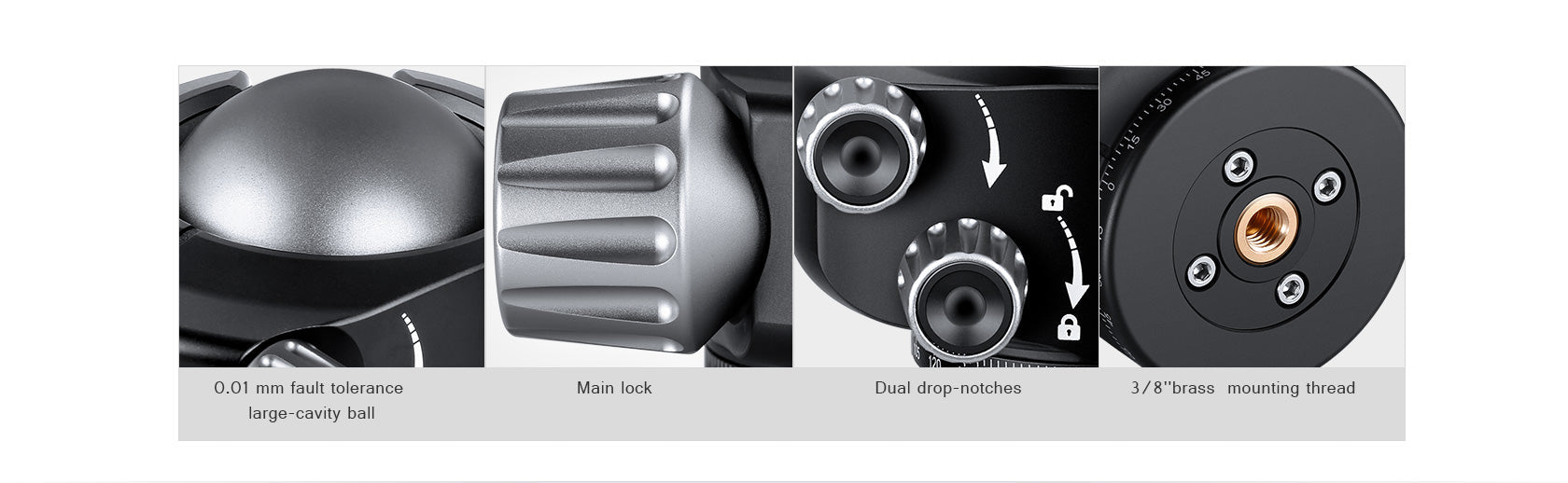 “Open Box" Leofoto LH-47 Low Profile Ball Head + QR Plate, No Bag | Arca Compatible