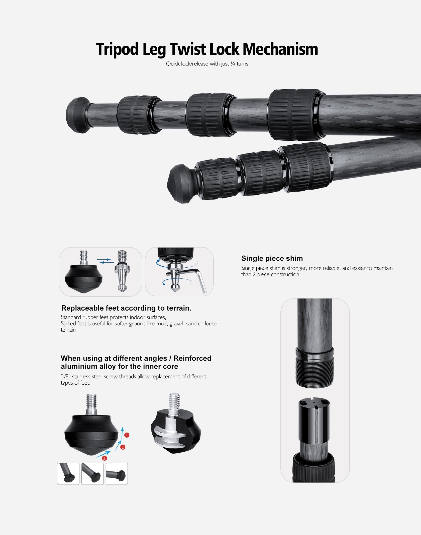 Leofoto SA-364C Outdoors Tripod (Max Load: 44lb)