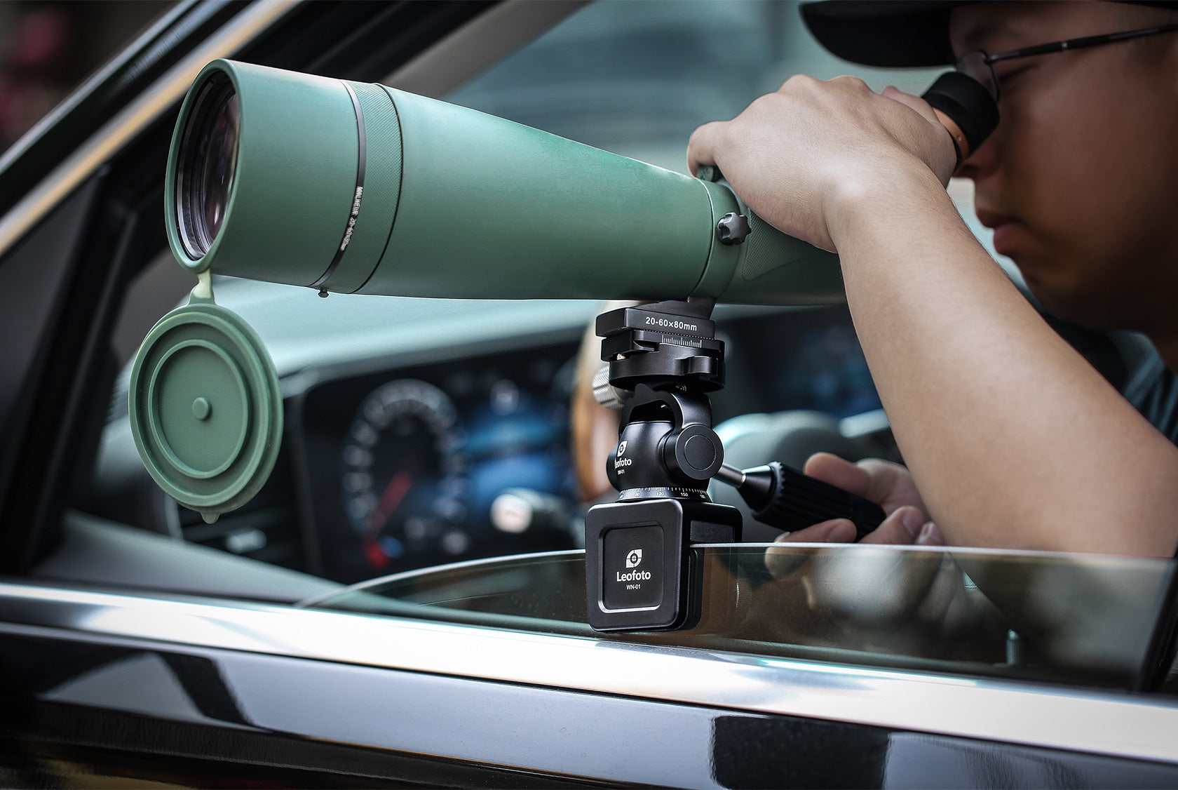 Leofoto WN-01+SW-01 Car Window Clamp Kit/ Windows Mounting Head for Binoculars/ Lens and Camera