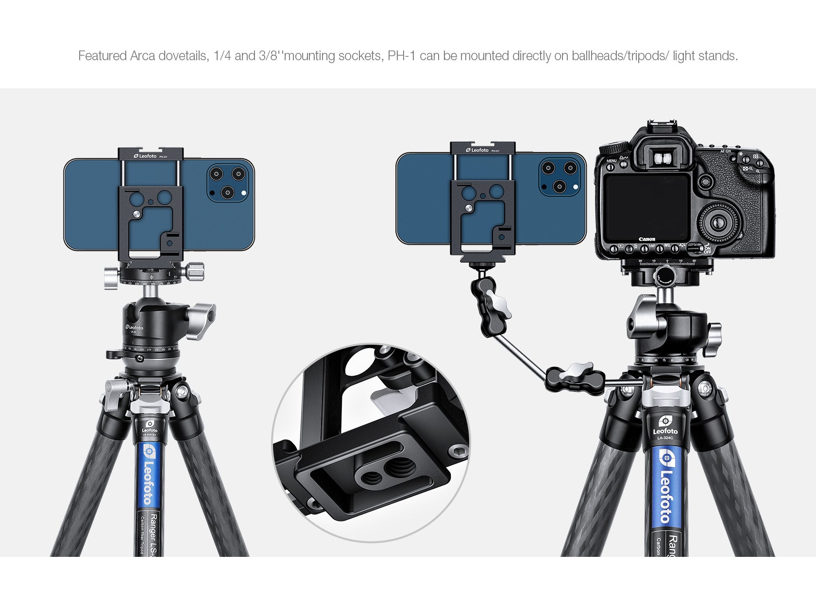 Leofoto PH-01 Mobile Video Kit with Wood Handles