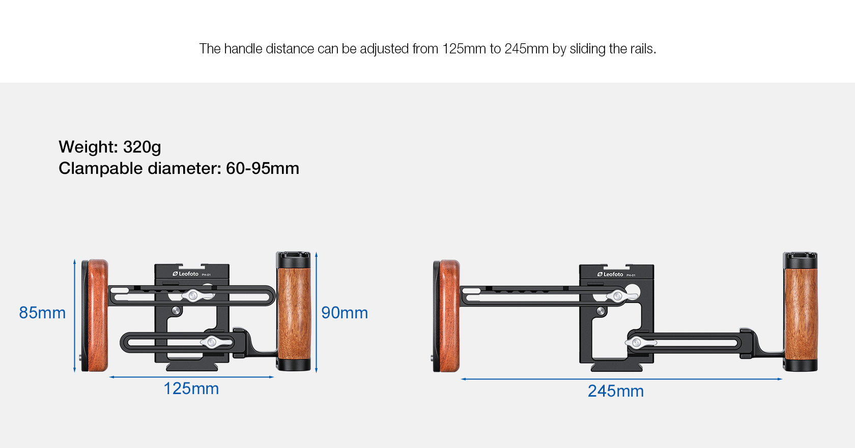 Leofoto PH-01 Mobile Video Kit with Wood Handles