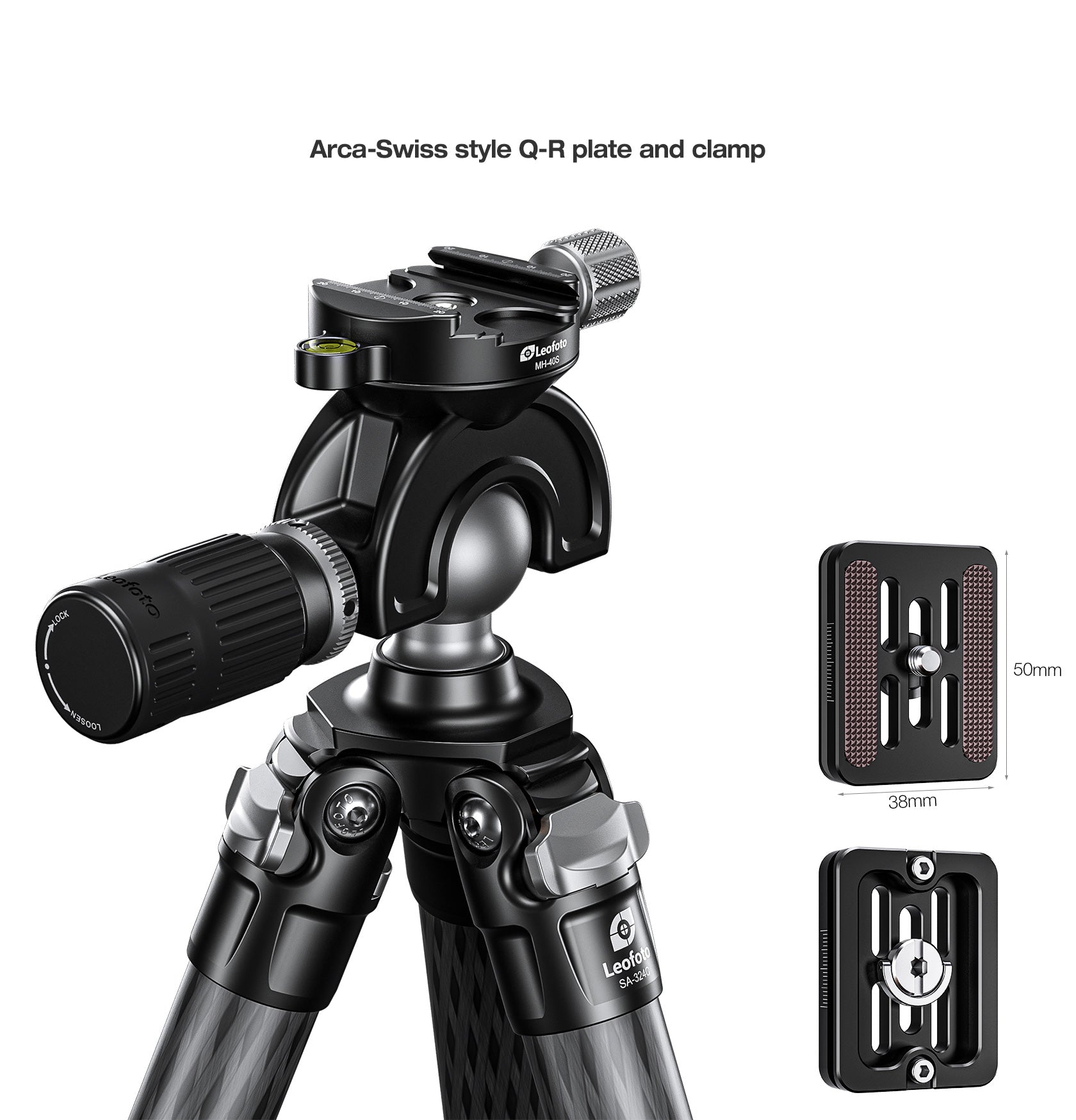 Leofoto SA-324C/CL(Long)+MH-40S Rifle Tripod with Dynamic Ball Head Set  (Max Load: 33lb)