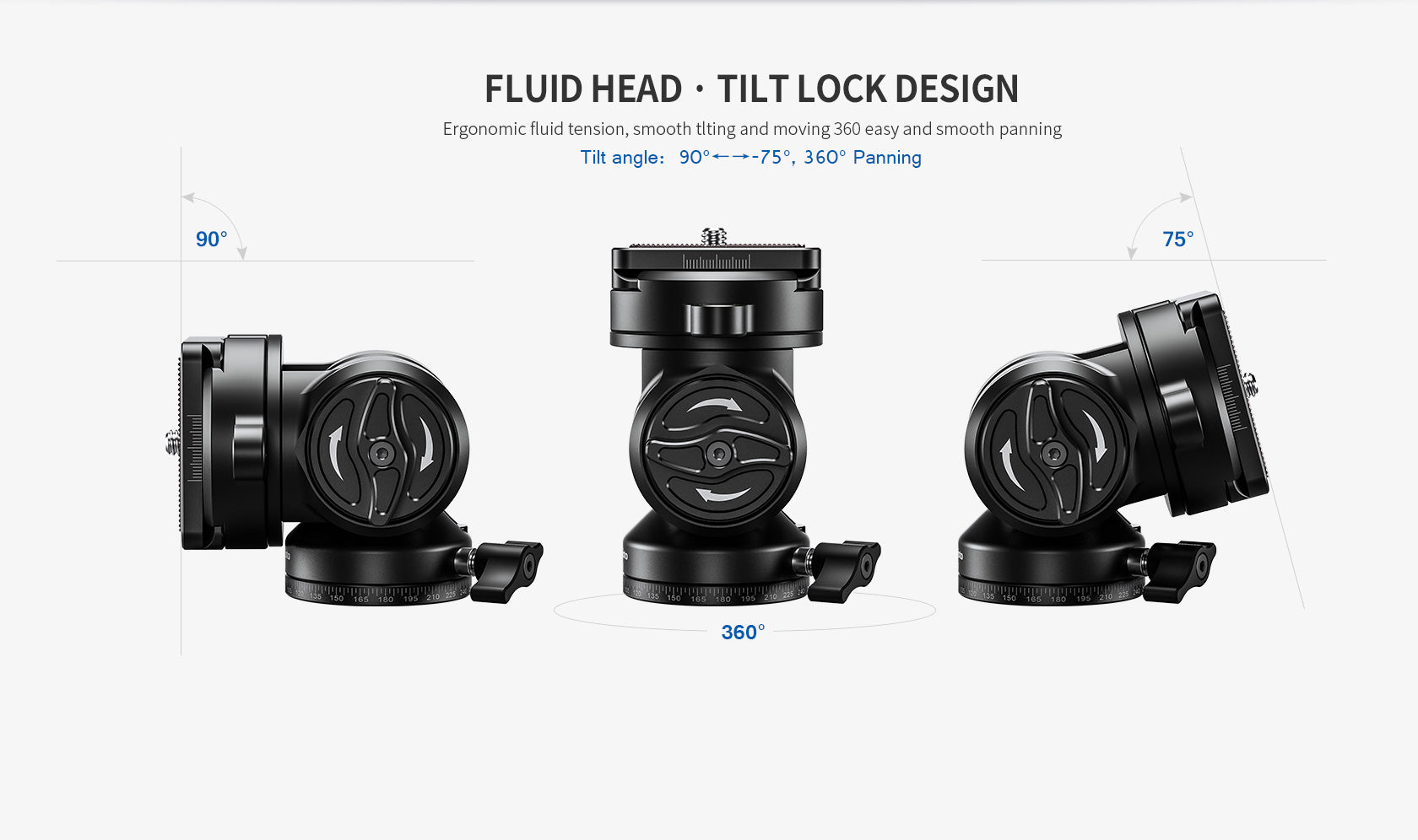 Leofoto BV-1 Mini Compact Fluid Head/ Tilt Lock Design