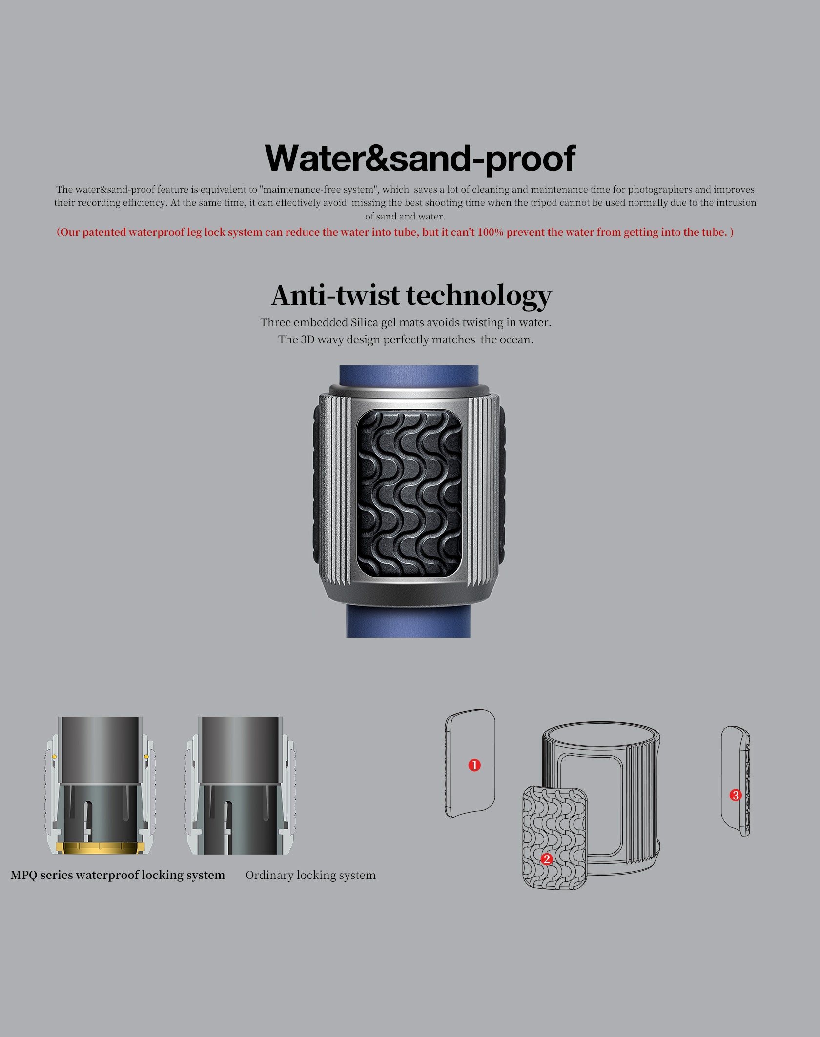 Leofoto MPQ-325C Premium Carbon Fiber Monopod with Case | Water-Proof Legs