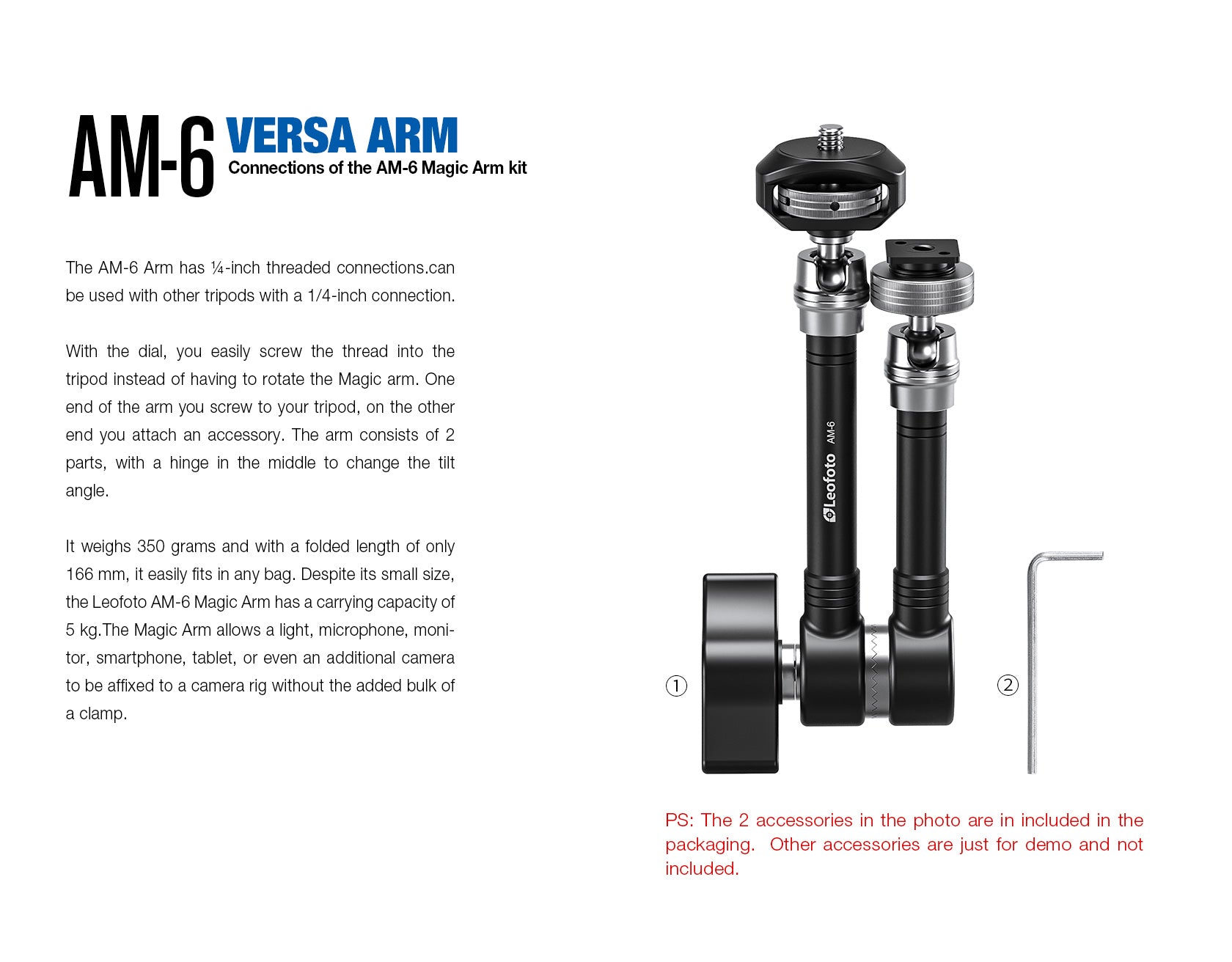 Leofoto AM-5 / AM-6 Versa Magic Arm 