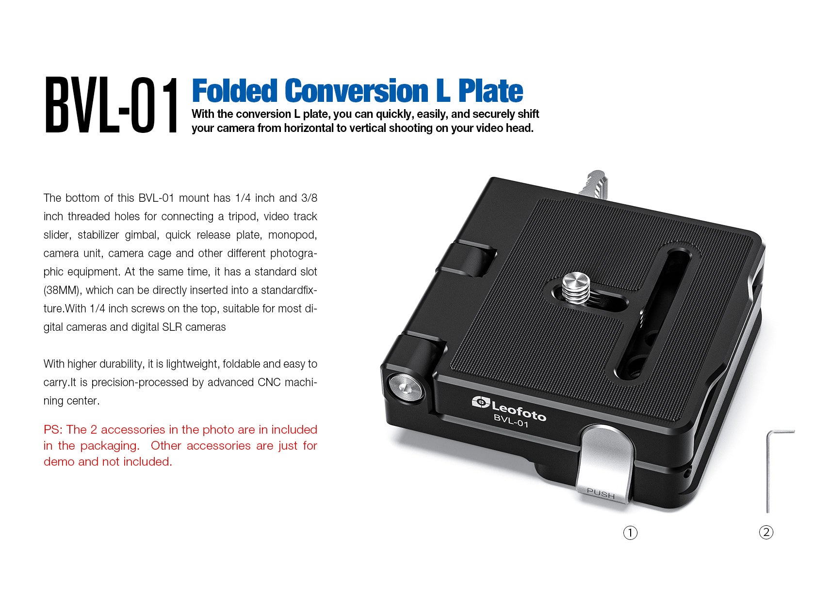 Leofoto BVL-01 Foldable Conversion L Plate