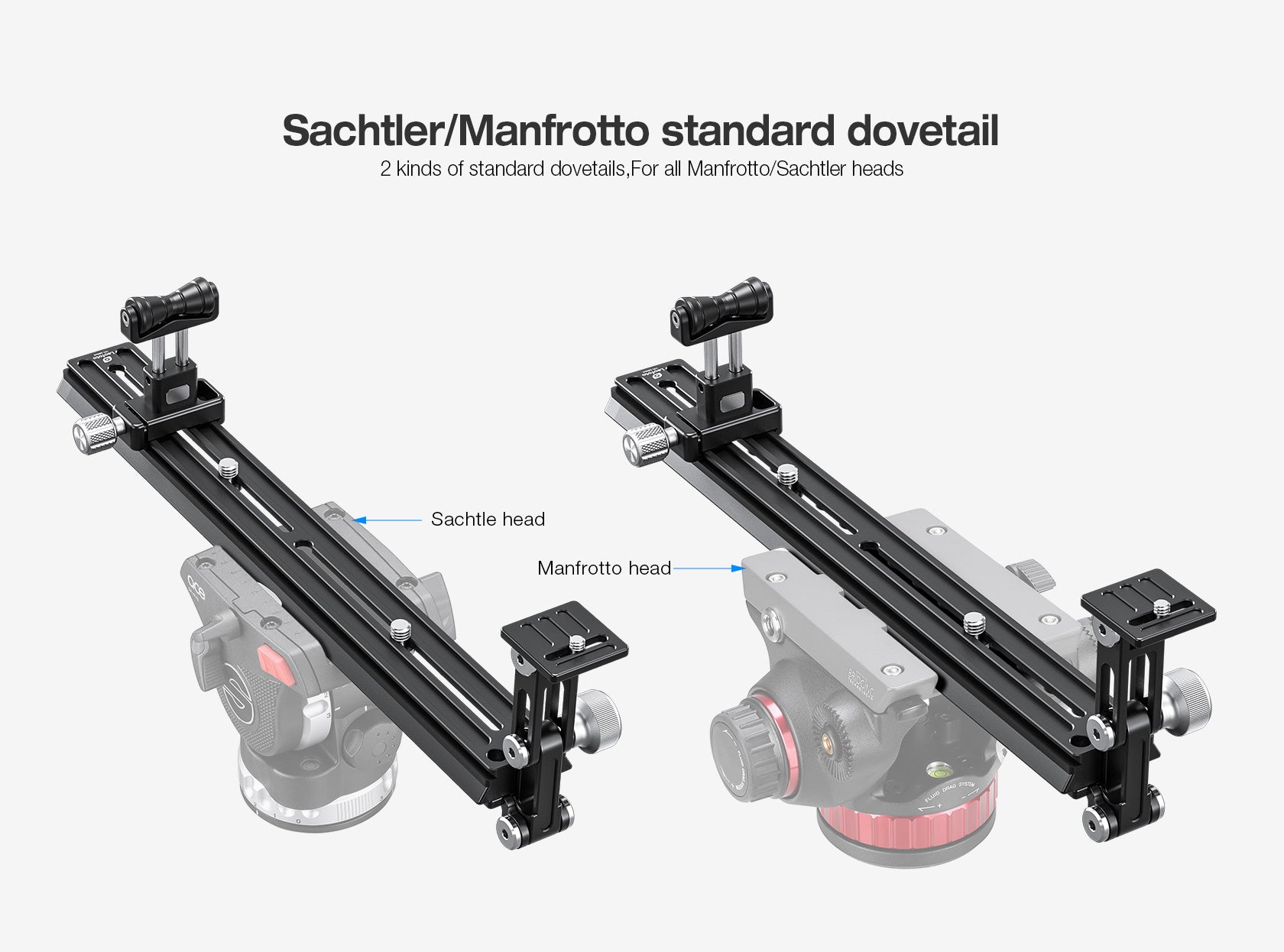 Leofoto VR-380Kit Updated 380mm Dual Pivot Long Lens Support for Manfrotto/ Sachtler Tripod Head