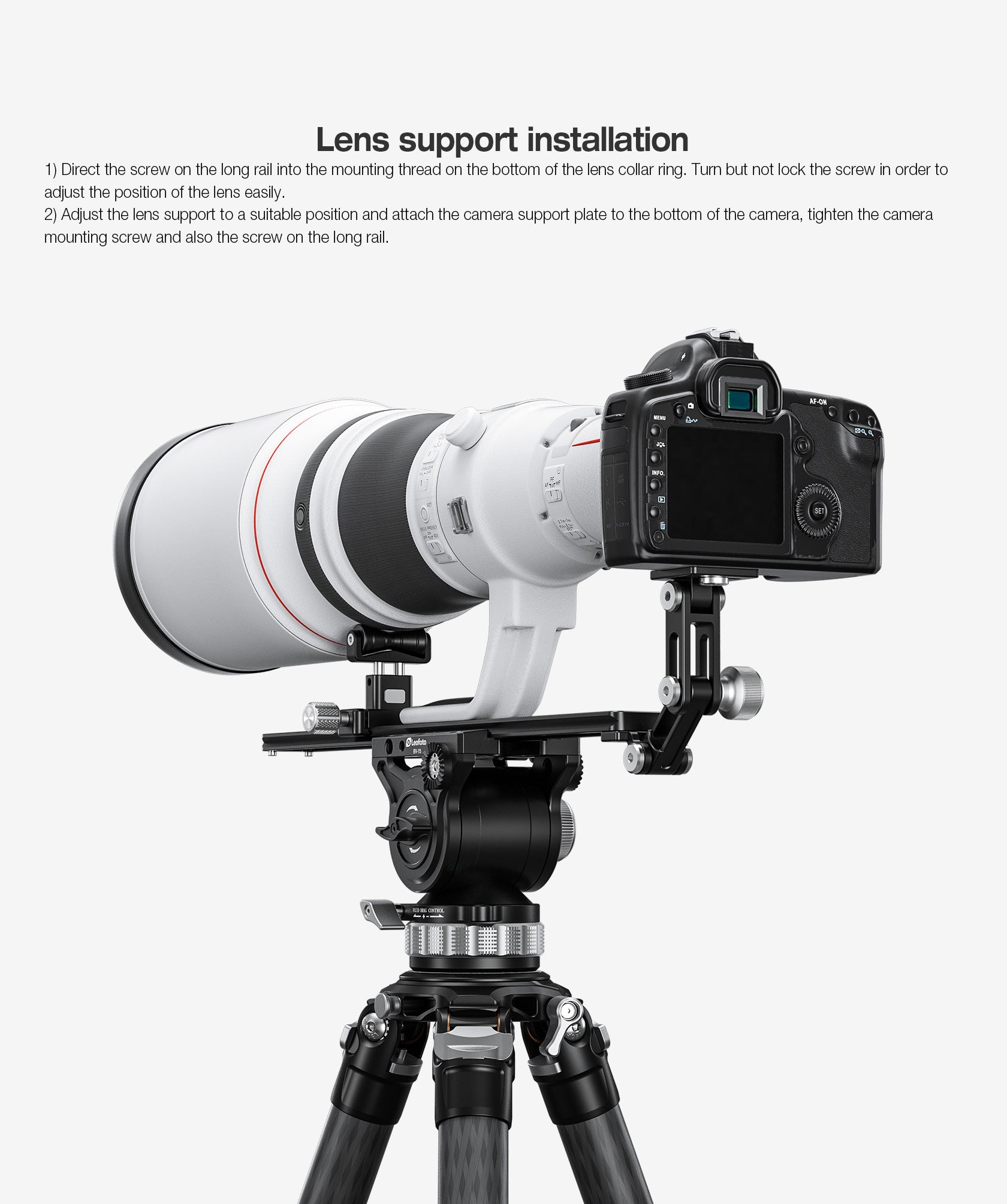 Leofoto VR-400Kit Updated 400mm Dual Pivot Long Tele Lens Support for Arca
