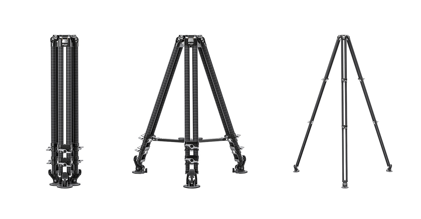 Leofoto LVC-193C+BV-15 Dual-Tube Video Tripod with Fluid Head Set  | 75mm Integrated Bowl with Leveling Base and Handle