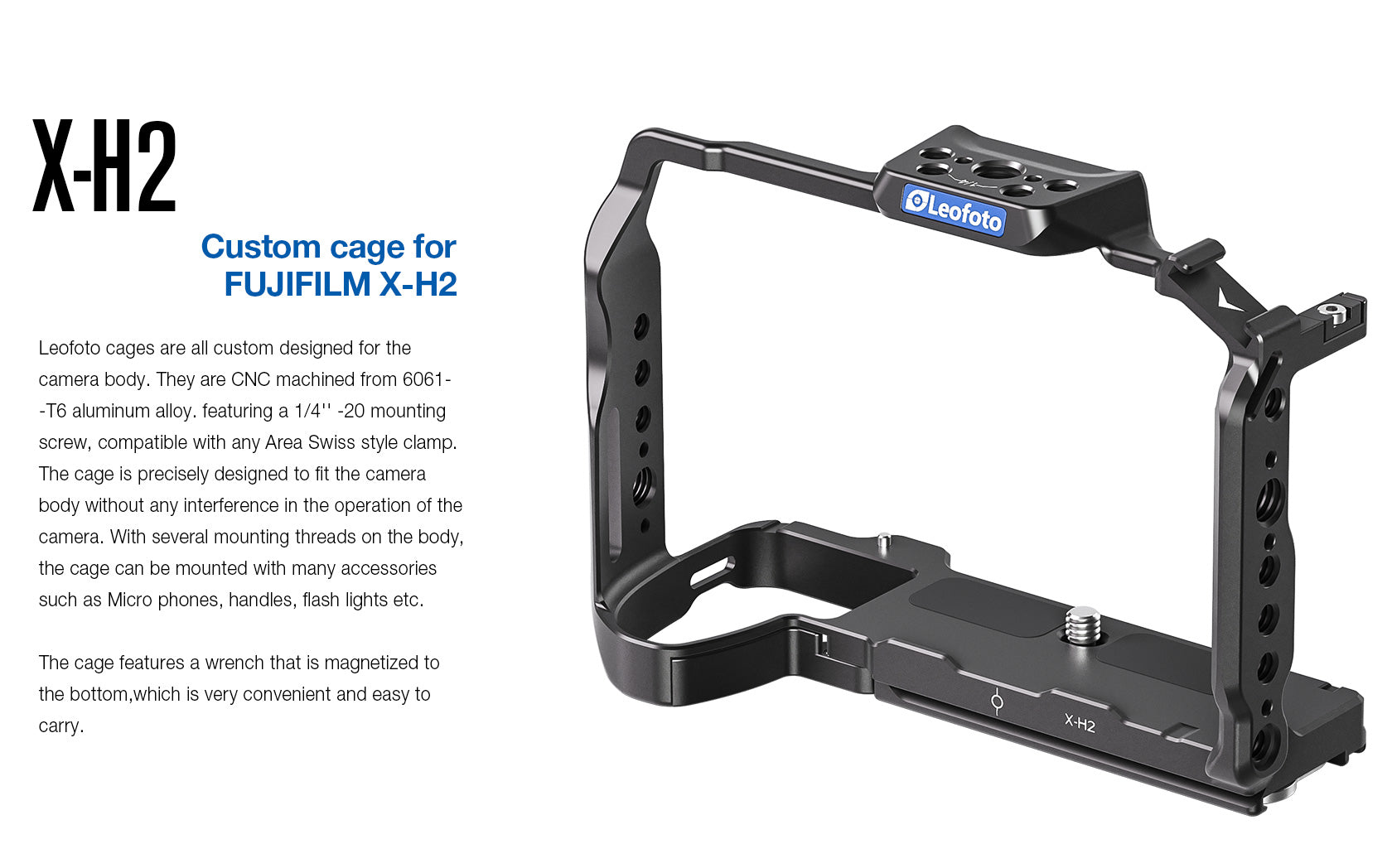 Leofoto X-H2 Camera Cage for Fujifilm X-H2