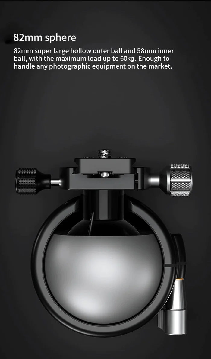 Leofoto LBH-80 Double Sphere Ball Head + QR Plate | Spherical Gimbal | Arca Compatible