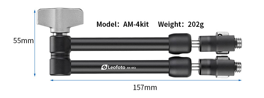 Leofoto AM-3 / AM-4 Kit Versa Magic Arm | Anti-Twist Adapter | 3/8th M